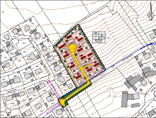 Geplantes Baugebiet „Hesselbergblick II“ im Ortsteil Ammelbruch (Stand: April 2023)